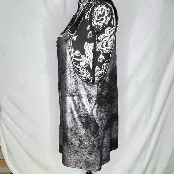 Blank NYC Leather Overall Dress Metallic Pinafore - Picture 4 of 6